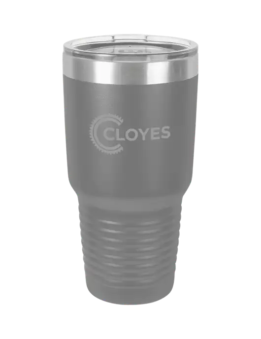 Polar Camel 30 oz Powder Coated Grey Vacuum Insulated Tumbler w/Cloyes Logo