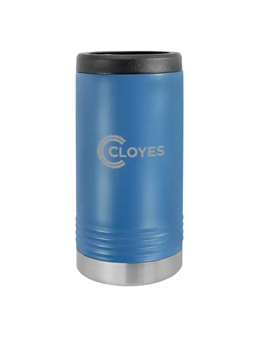 Polar Camel Powder Coated Royal Blue Vacuum Insulated Slim Beverage Holder w/Cloyes Logo