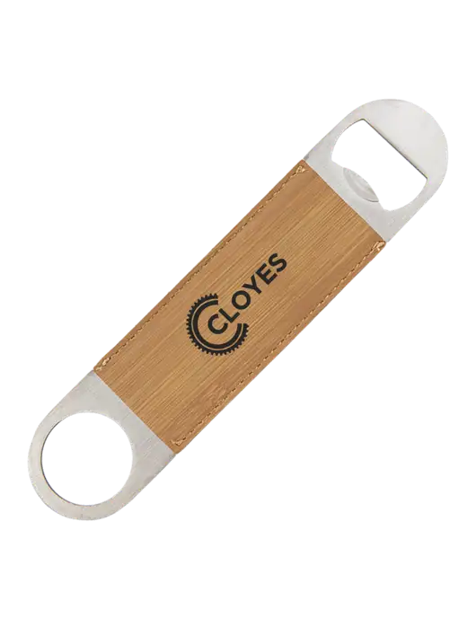Bamboo Leatherette Bottle Opener w/Cloyes Logo