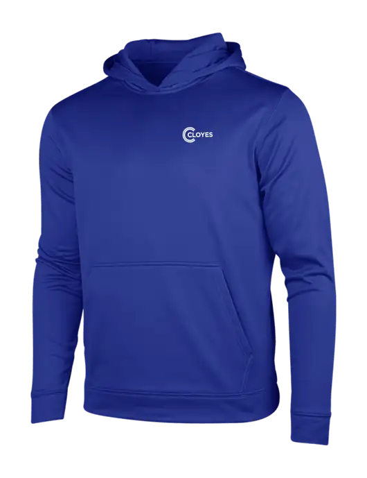 True Royal Sport-Wick Fleece Hooded Pullover w/Cloyes Logo