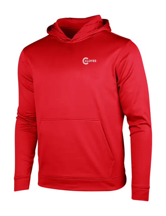 Deep Red Sport-Wick Fleece Hooded Pullover w/Cloyes Logo