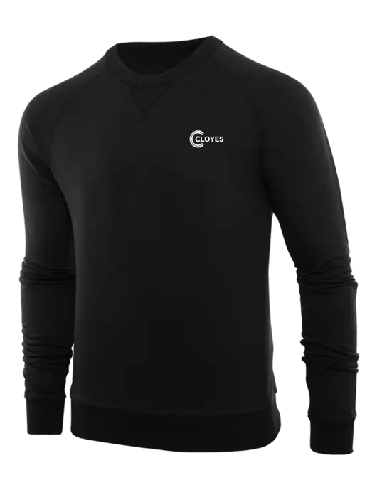 Allmade Deep Black Organic French Terry Crewneck Sweatshirt w/Cloyes Logo