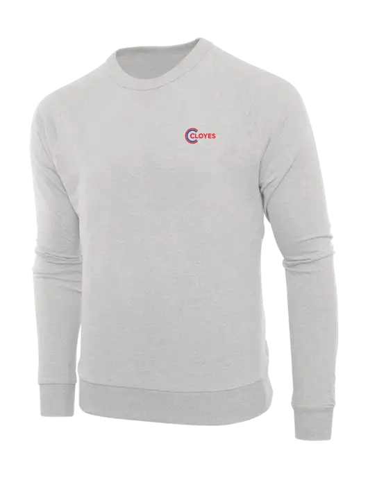Allmade Granite Grey Heather Organic French Terry Crewneck Sweatshirt w/Cloyes Logo