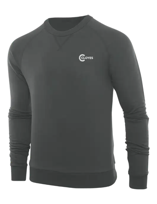 Allmade Charcoal Grey Organic French Terry Crewneck Sweatshirt w/Cloyes Logo