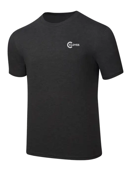 Simply Soft Black Frost 4.5oz  Poly/Combed Ring Spun Cotton T-Shirt w/Cloyes Logo