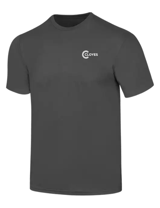 Simply Soft Charcoal 4.5oz  Poly/Combed Ring Spun Cotton T-Shirt w/Cloyes Logo