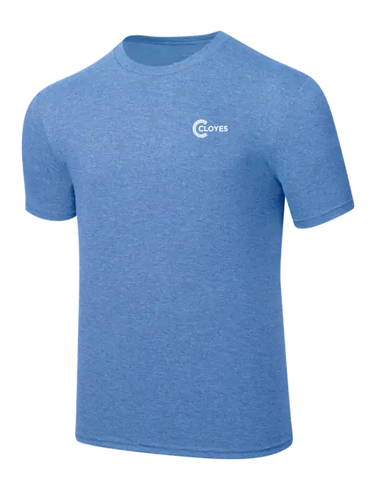 Simply Soft Carolina Blue Frost 4.5oz  Poly/Combed Ring Spun Cotton T-Shirt w/Cloyes Logo