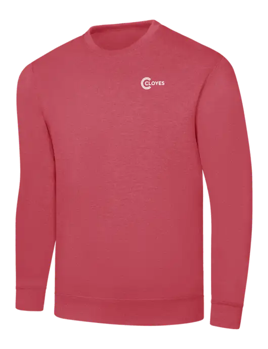 Heather Red 7.8 oz Ring Spun Crew Sweatshirt w/Cloyes Logo