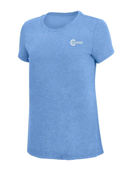 Womens Simply Soft Maritime Frost 4.5oz Poly/Combed Ring Spun Cotton T-Shirt
 w/Cloyes Logo