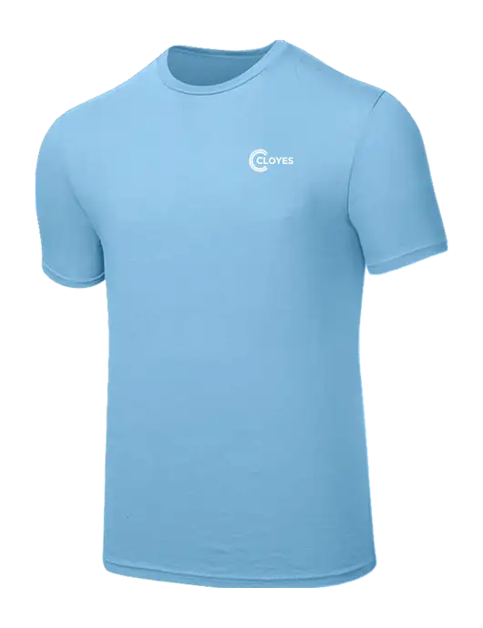 Seriously Soft Light Blue T-Shirt w/Cloyes Logo