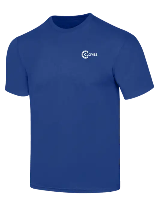 Simply Soft Dark Royal 4.5oz  Poly/Combed Ring Spun Cotton T-Shirt w/Cloyes Logo