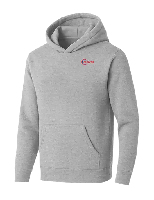 BELLA+CANVAS Light Grey Heather Sponge Fleece Pullover Hoodie w/Cloyes Logo