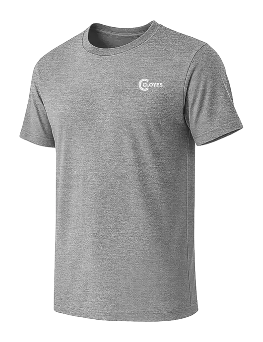 BELLA+CANVAS Heather Grey CVC Short Sleeve Tee w/Cloyes Logo