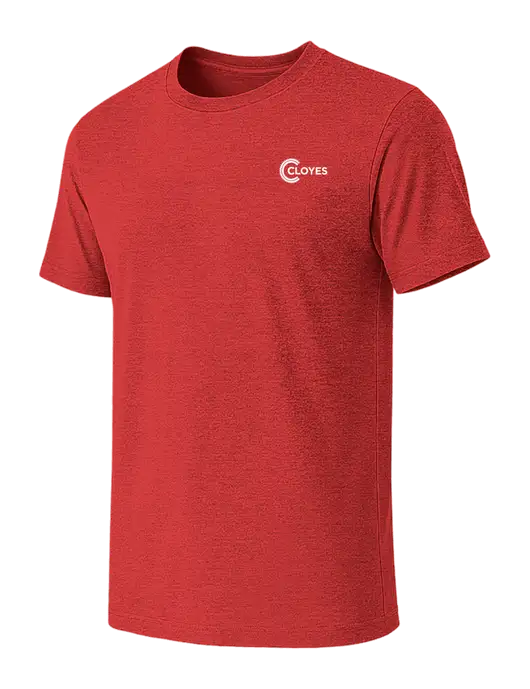 BELLA+CANVAS Heather Red CVC Short Sleeve Tee w/Cloyes Logo