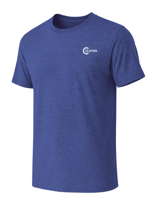 BELLA+CANVAS Heather Royal CVC Short Sleeve Tee w/Cloyes Logo