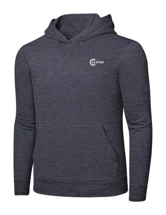 Heather Navy 7.8 oz Ring Spun Hooded Sweatshirt w/Cloyes Logo