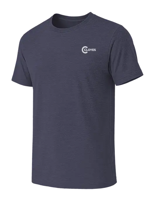 BELLA+CANVAS Heather Navy CVC Short Sleeve Tee w/Cloyes Logo