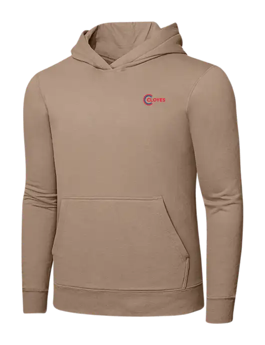 Sand 7.8. oz Ring Spun Hooded Sweatshirt w/Cloyes Logo