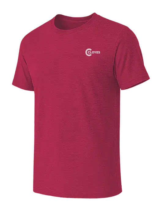 BELLA+CANVAS Heather Raspberry CVC Short Sleeve Tee w/Cloyes Logo