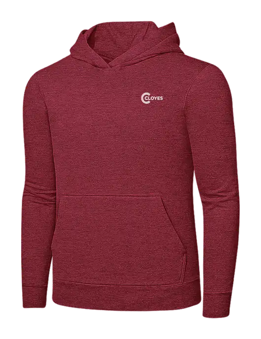 Heather Red 7.8 oz Ring Spun Hooded Sweatshirt w/Cloyes Logo