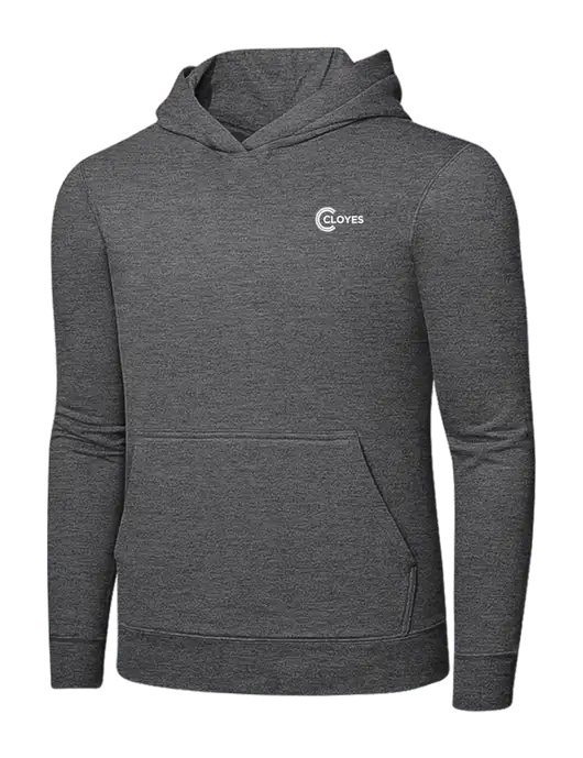 Graphite Heather 7.8. oz Ring Spun Hooded Sweatshirt w/Cloyes Logo