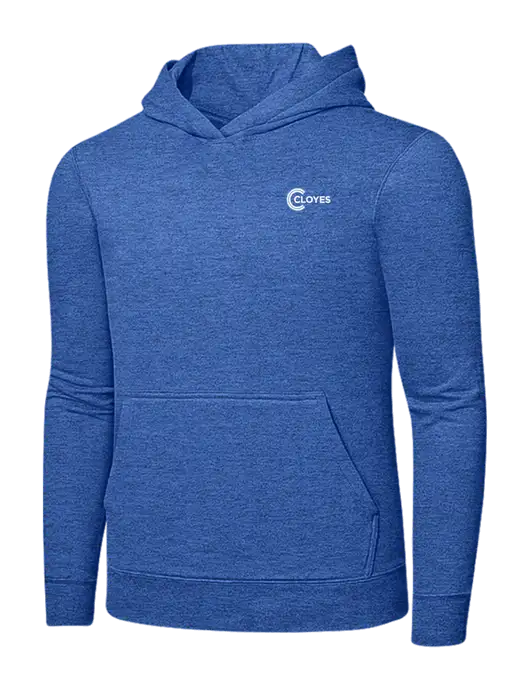 Heather Royal 7.8. oz Ring Spun Hooded Sweatshirt w/Cloyes Logo