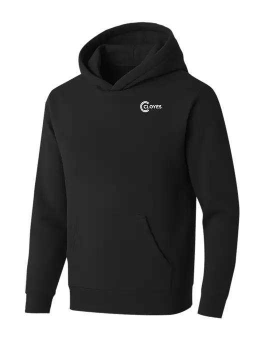 BELLA+CANVAS Black Sponge Fleece Pullover Hoodie w/Cloyes Logo