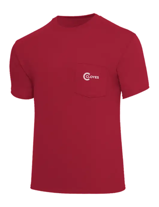 Core Blend Red Pocket T-Shirt w/Cloyes Logo