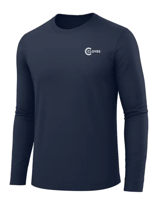 Long Sleeve Navy PosiCharge Competitor Tee w/Cloyes Logo