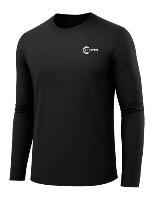 Long Sleeve Black PosiCharge Competitor Tee w/Cloyes Logo