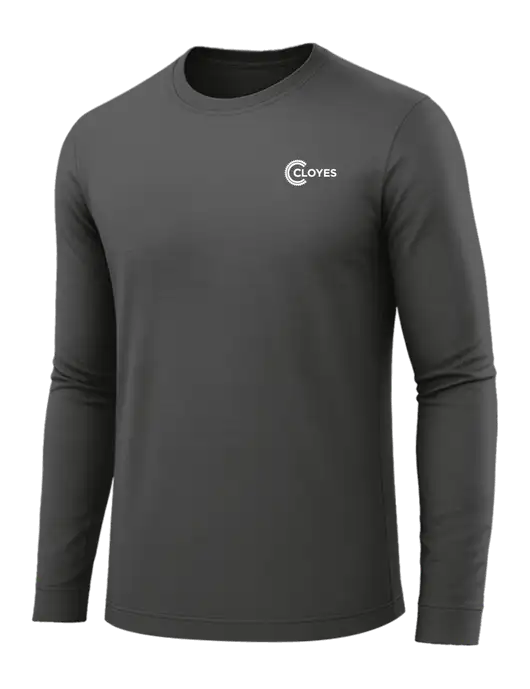 Long Sleeve Dark Grey PosiCharge Competitor Tee w/Cloyes Logo