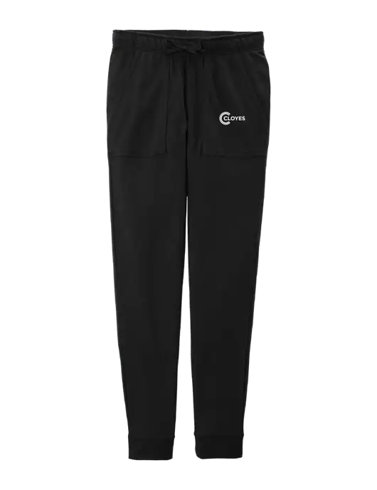 Womens Posicharge Tri-blend Wicking Black Triad Solid Fleece Jogger w/Cloyes Logo