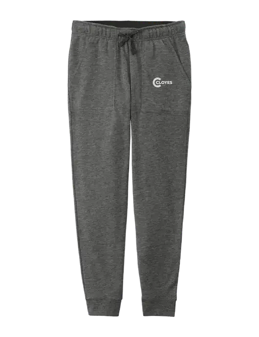 Womens Posicharge Tri-blend Wicking Dark Grey Heather Triad Solid Fleece Jogger w/Cloyes Logo