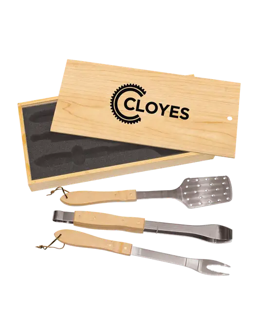 Wood BBQ Gift Set w/Cloyes Logo