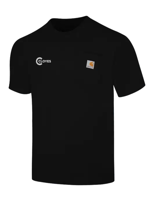 Carhartt Workwear Black Pocket Short Sleeve T-Shirt w/Cloyes Logo