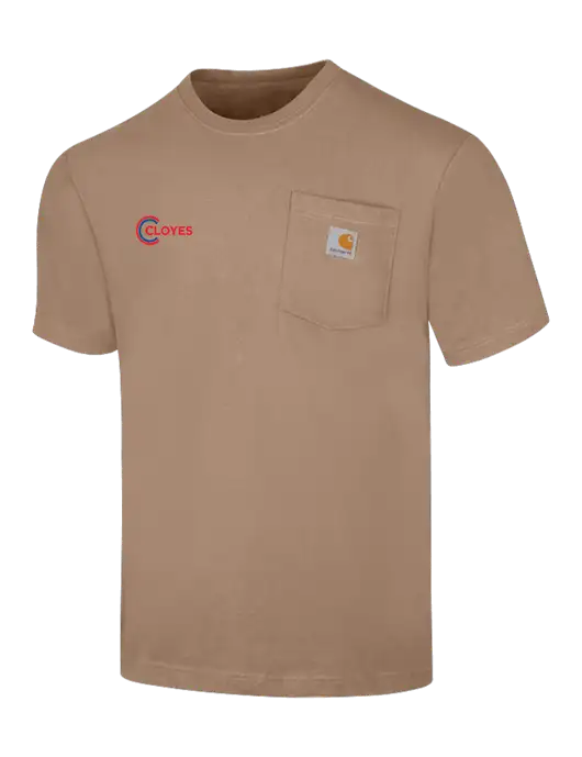 Carhartt Workwear Dark Tan Pocket Short Sleeve T-Shirt w/Cloyes Logo