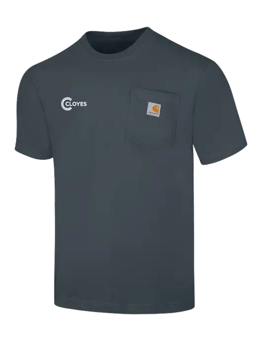 Carhartt Workwear Dark Slate Blue Pocket Short Sleeve T-Shirt w/Cloyes Logo