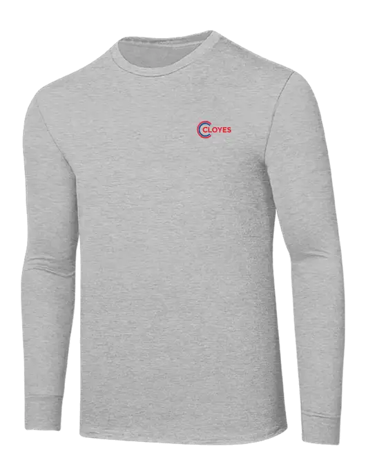 Core Blend Light Grey Heather Long Sleeve Tee w/Cloyes Logo