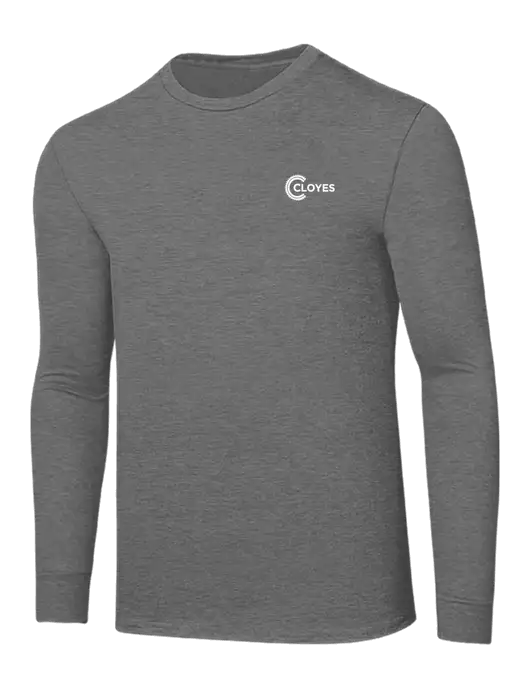 Core Blend Medium Grey Heather Long Sleeve Tee w/Cloyes Logo