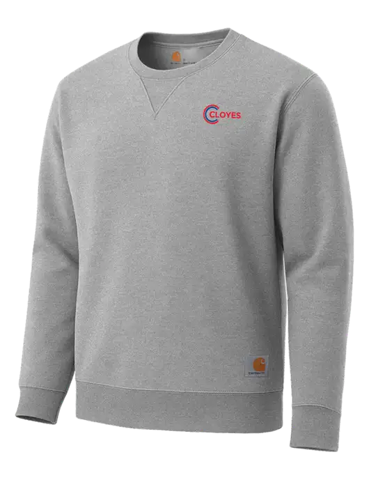 Carhartt Light Grey Heather Midweight Crewneck Sweatshirt w/Cloyes Logo