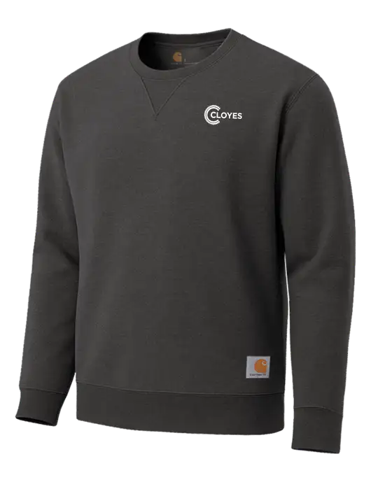 Carhartt Dark Grey Heather Midweight Crewneck Sweatshirt w/Cloyes Logo