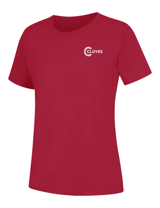 Womens Red Core Blend Tee w/Cloyes Logo