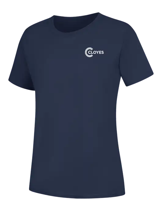 Womens Navy Core Blend Tee w/Cloyes Logo