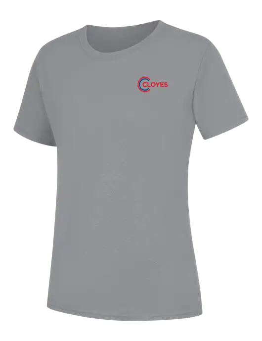 Womens Light Grey Heather Core Blend Tee w/Cloyes Logo