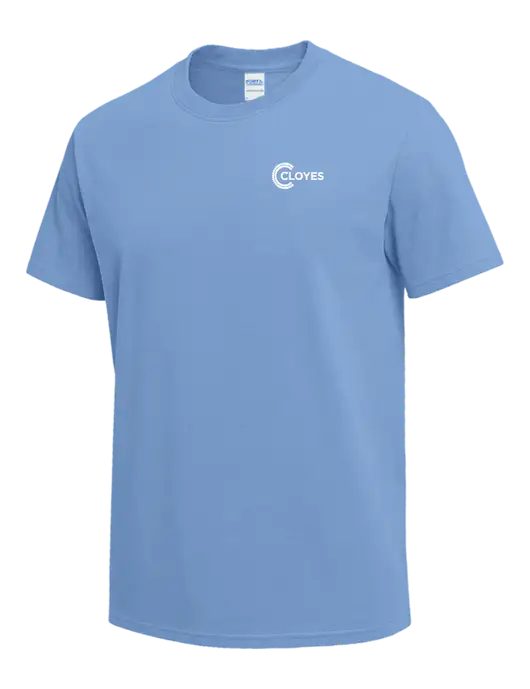 Light Blue Heavyweight 6.1 oz T-Shirt w/Cloyes Logo