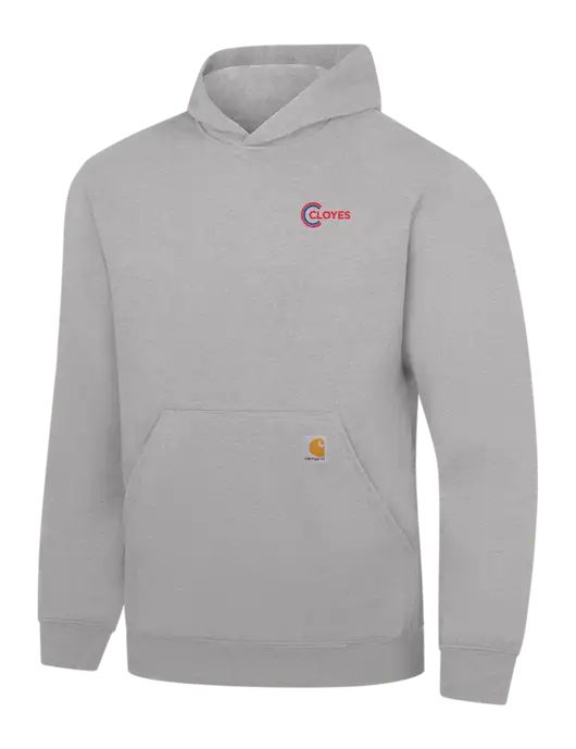 Carhartt Light Grey Heather Midweight Hooded Sweatshirt w/Cloyes Logo