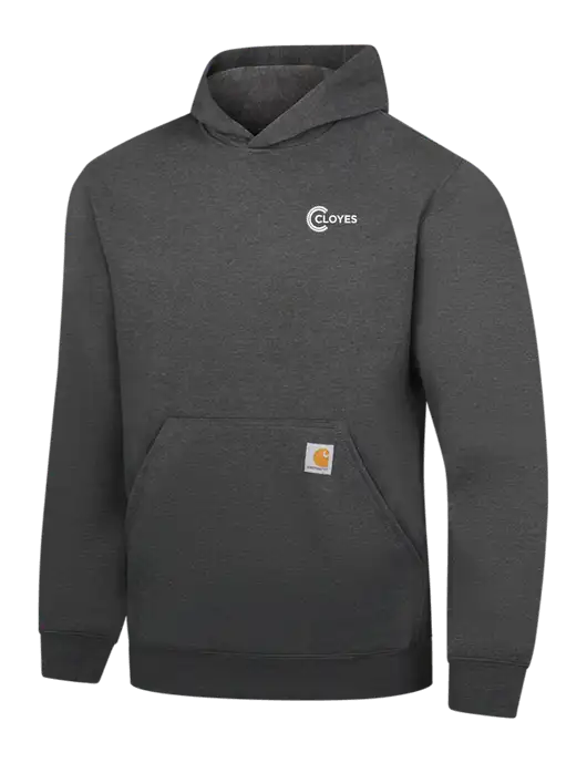 Carhartt Dark Grey Heather Midweight Hooded Sweatshirt w/Cloyes Logo