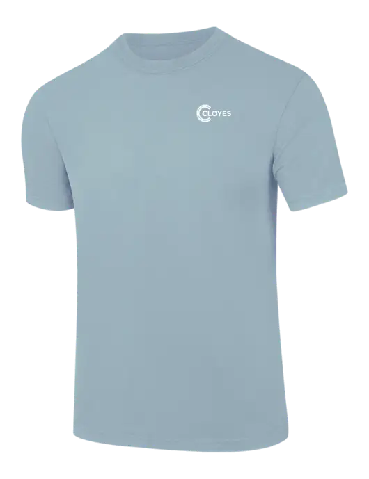 Comfort Colors 6.1 oz Light Blue Heavyweight Ring Spun T-Shirt w/Cloyes Logo