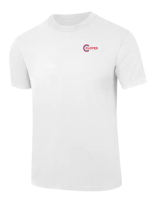 Comfort Colors 6.1 oz White Heavyweight Ring Spun T-Shirt w/Cloyes Logo