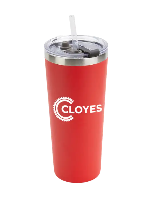 Brighton Red 20 oz Insulated Tumbler & Straw w/Cloyes Logo